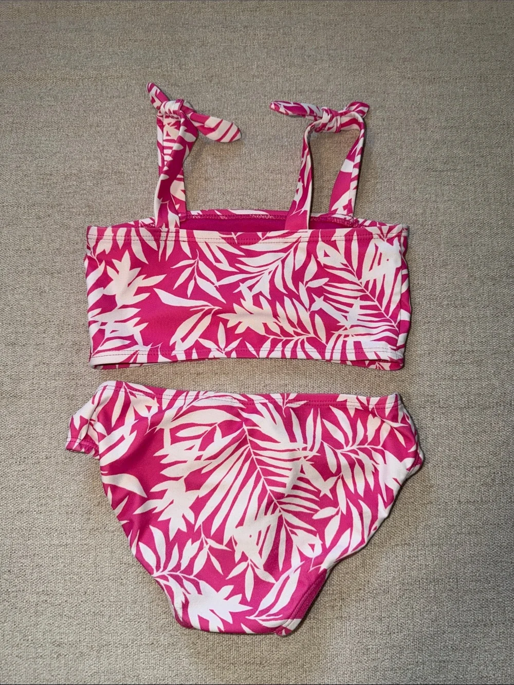 GAP Pink and White Tropical Print Girls Bikini Set